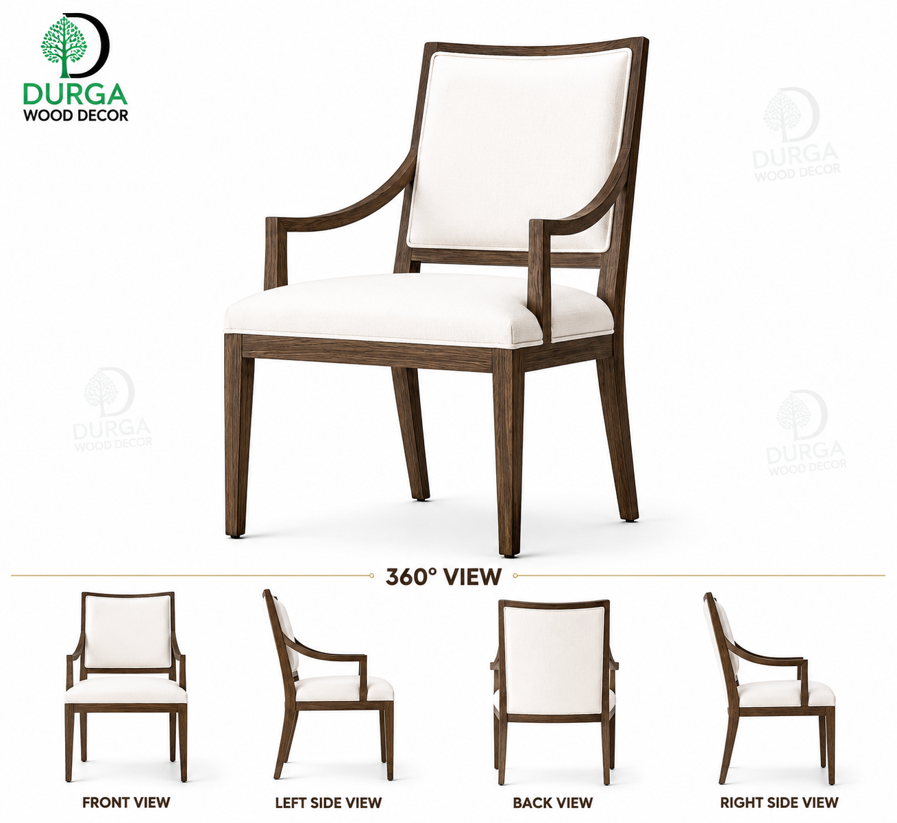 Contemporary Minimalist Curved Hardwood Accent / Dining Chair