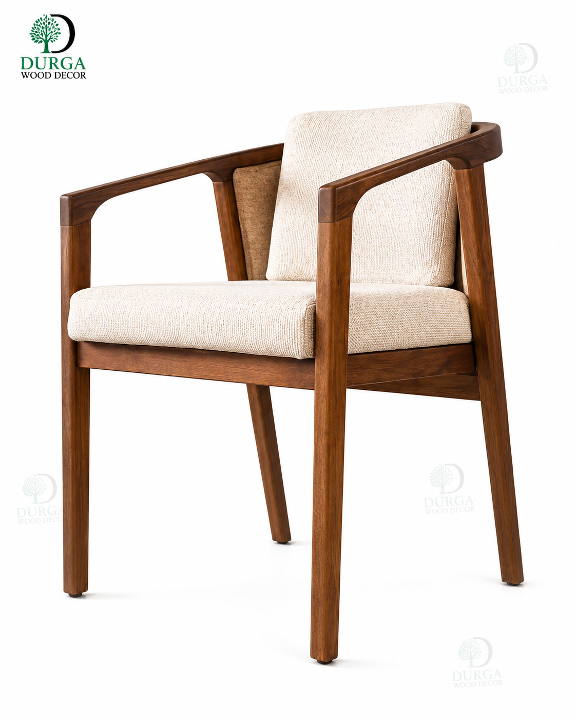 Modernist Nordic Curved Hardwood Accent / Dining Chair
