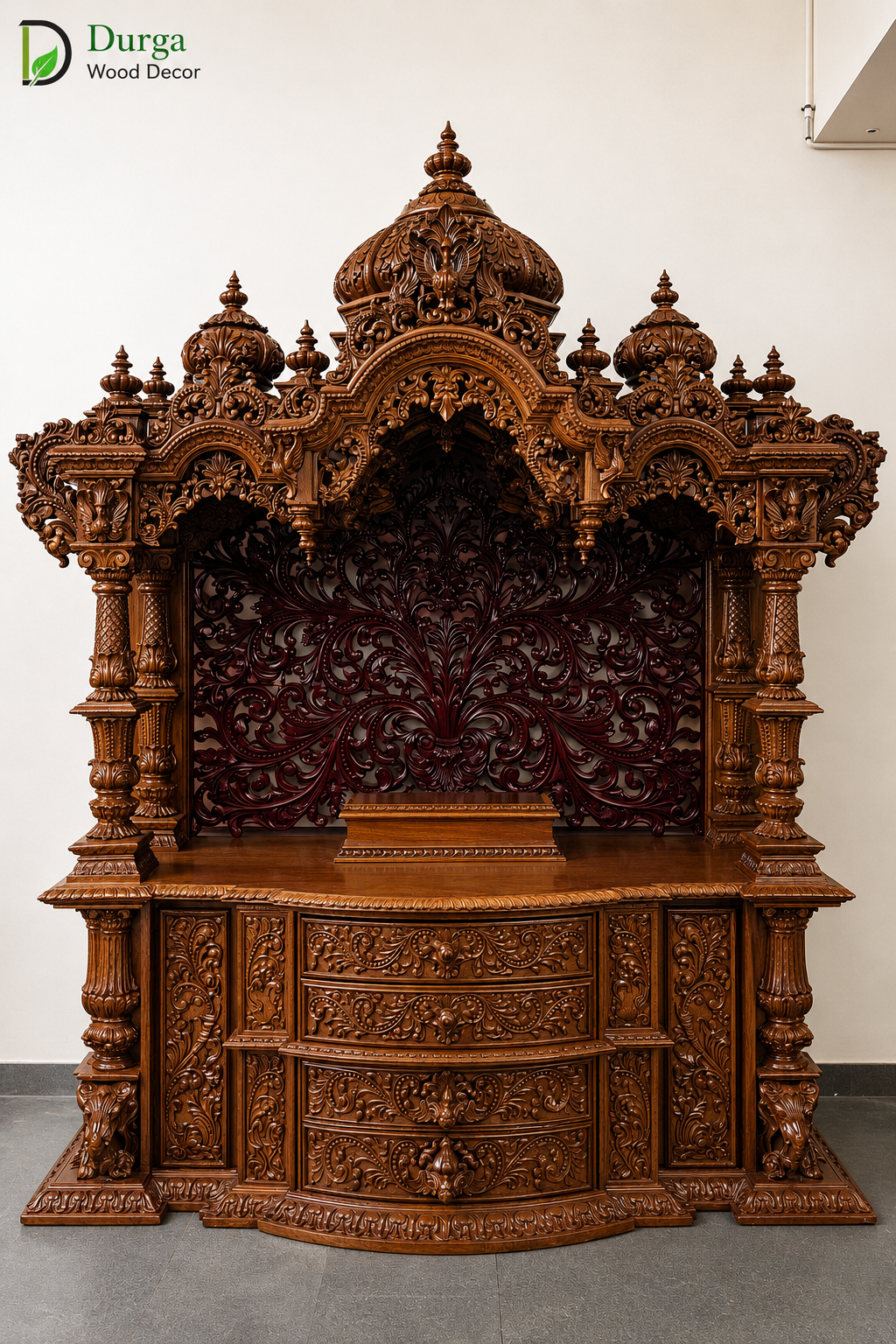 VERY HIGH HAND CARVED TEAK WOODE TEMPLE